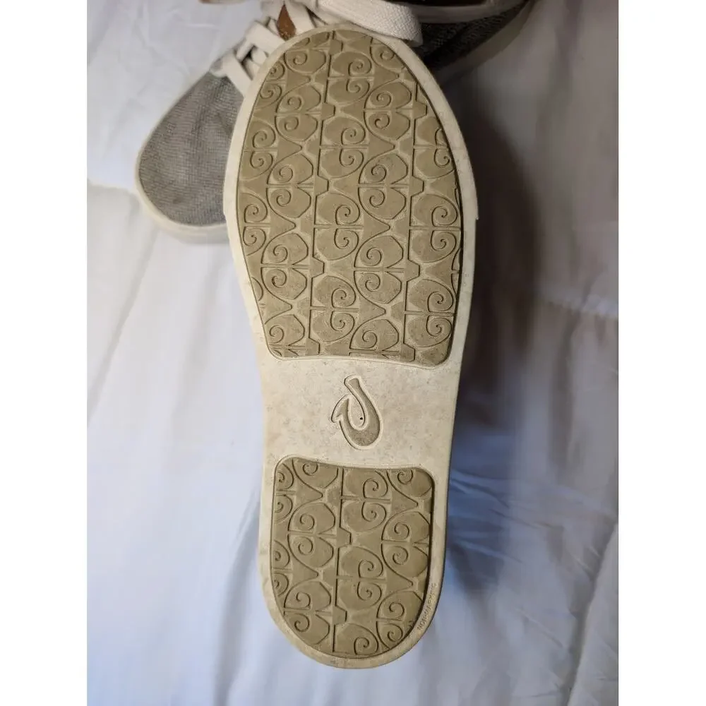 OluKai Pehuea Li Womens Sneaker Gray Mesh Lace Up Casual Shoe US 8 EU 38 - Picture 6 of 8